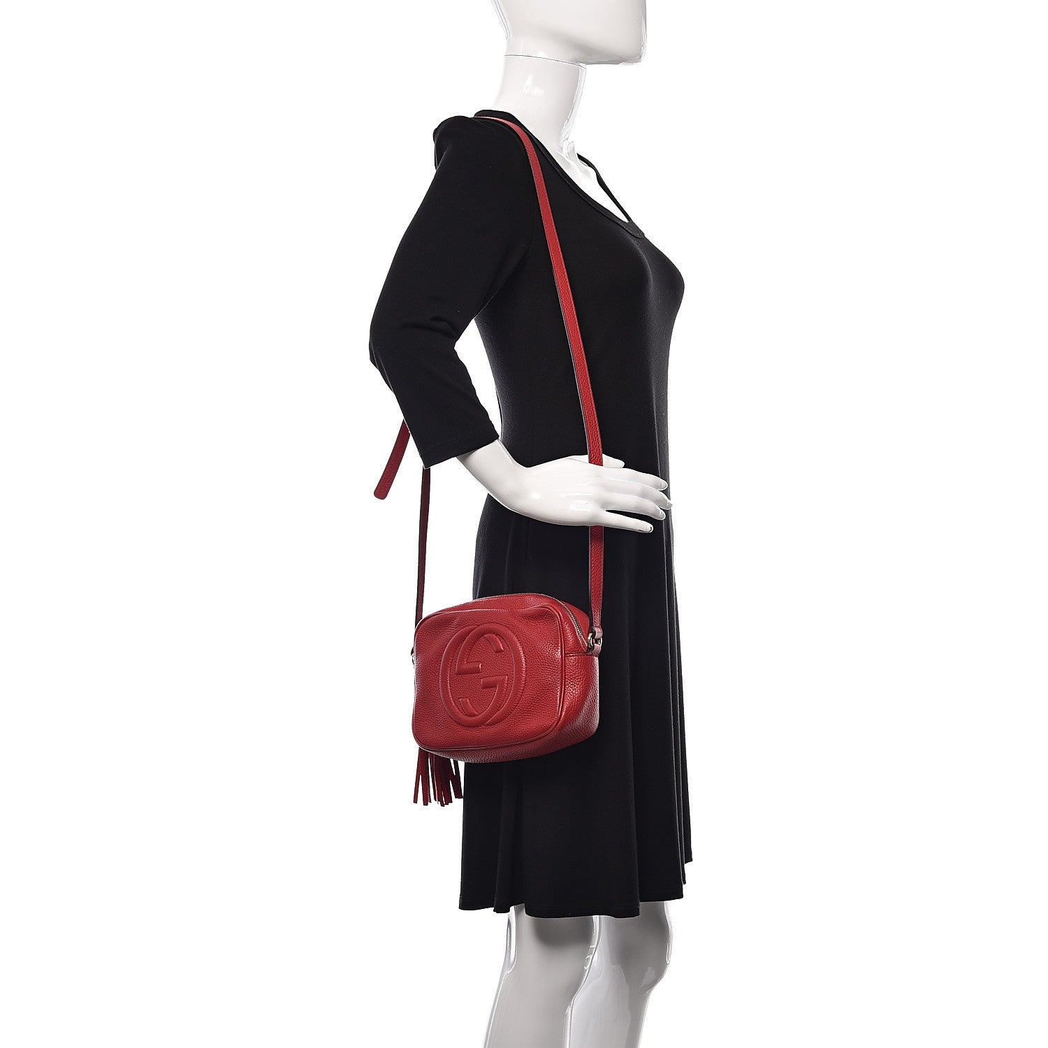 Gucci Pebbled Calfskin Small Soho Disco Bag Tabasco Red 2 of 19