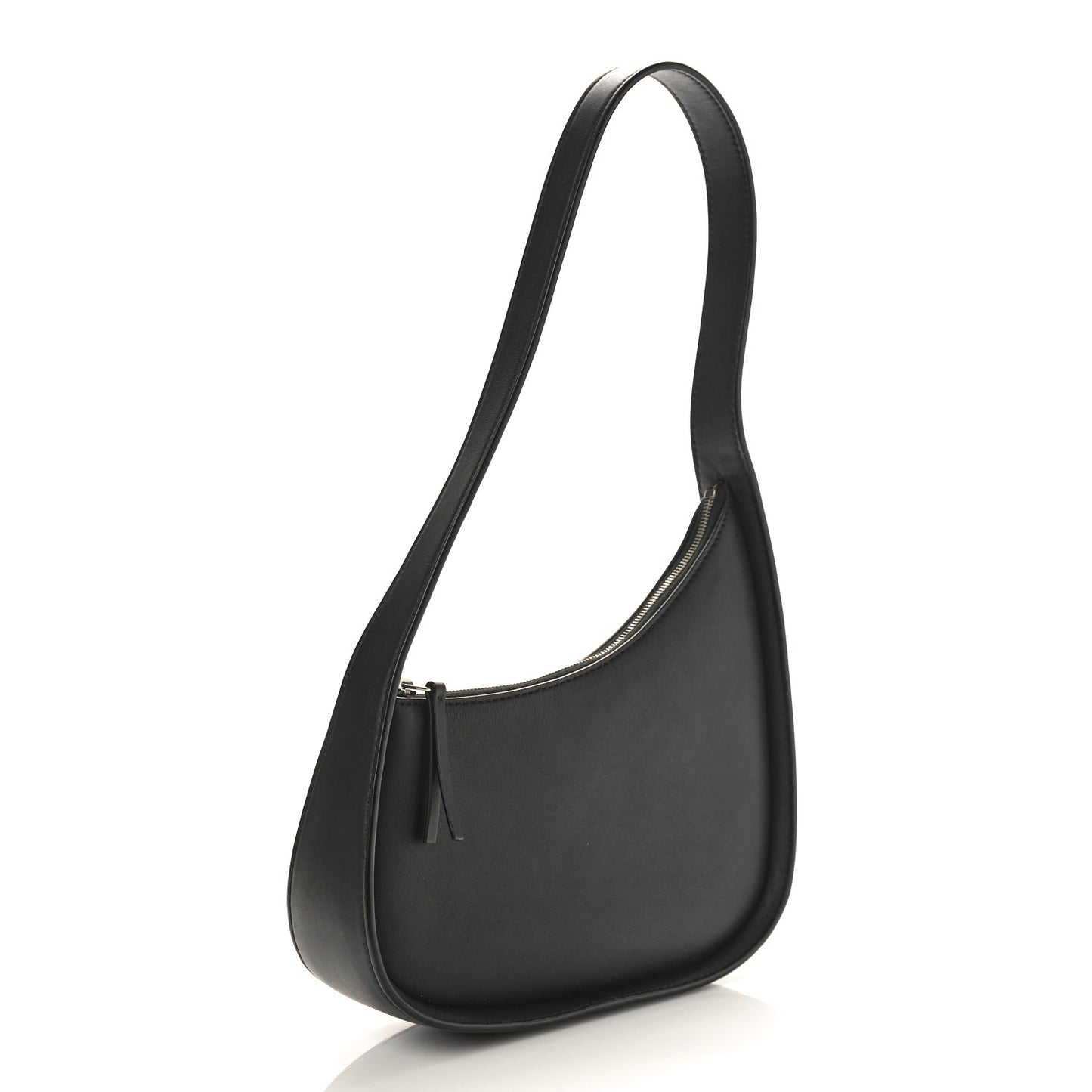 Smooth Calfskin Half Moon Shoulder Bag Black