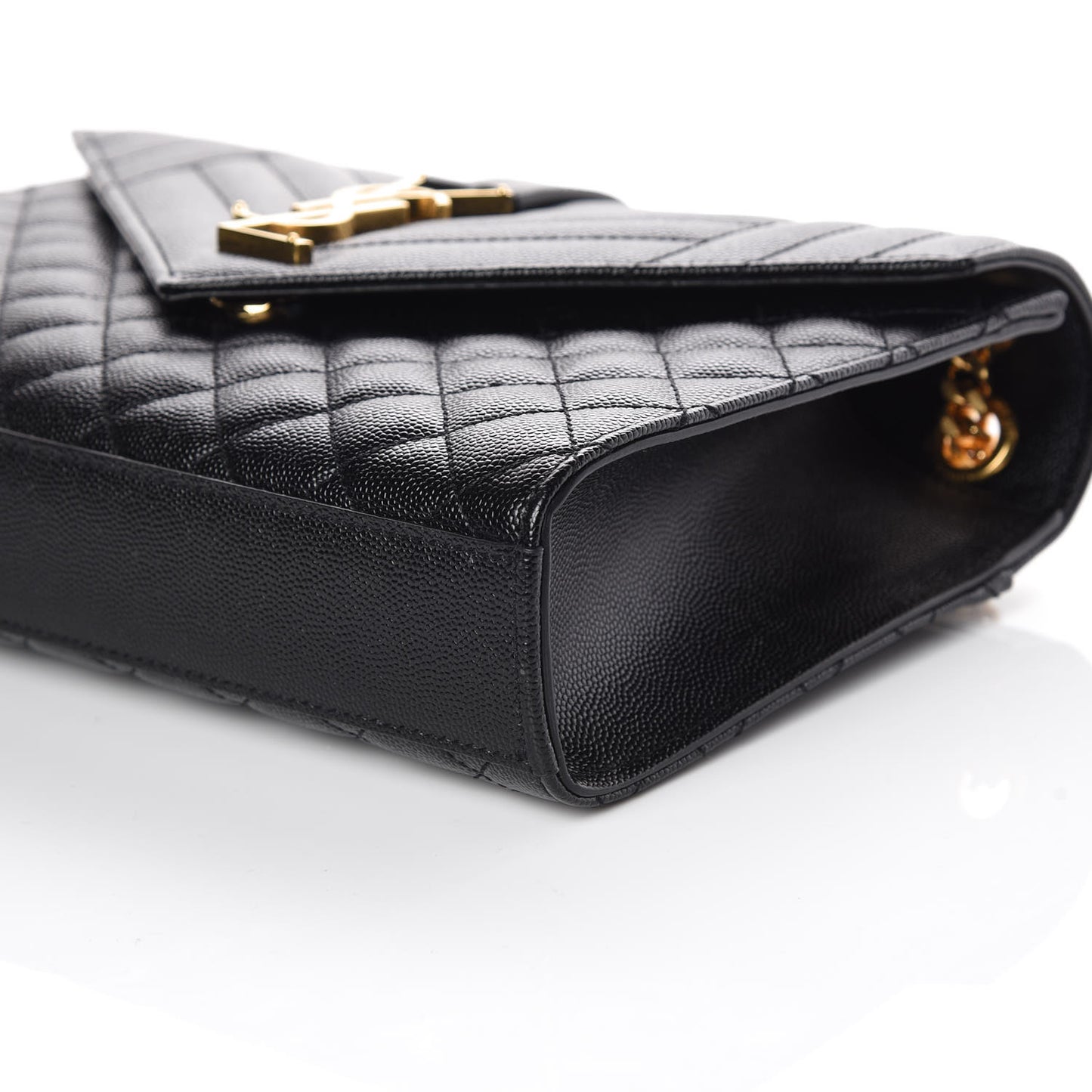 Grain De Poudre Textured Mixed Matelasse Triquilt Medium Monogram Satchel Black