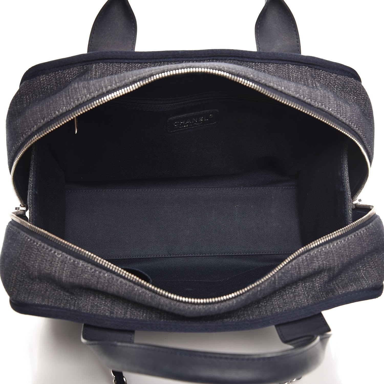 Chanel Denim Deauville Bowling Bag Dark Blue 6 of 9