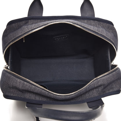 Chanel Denim Deauville Bowling Bag Dark Blue 6 of 9