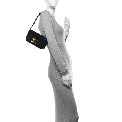 Celine Shiny Calfskin Triomphe Shoulder Bag Black 2 of 11