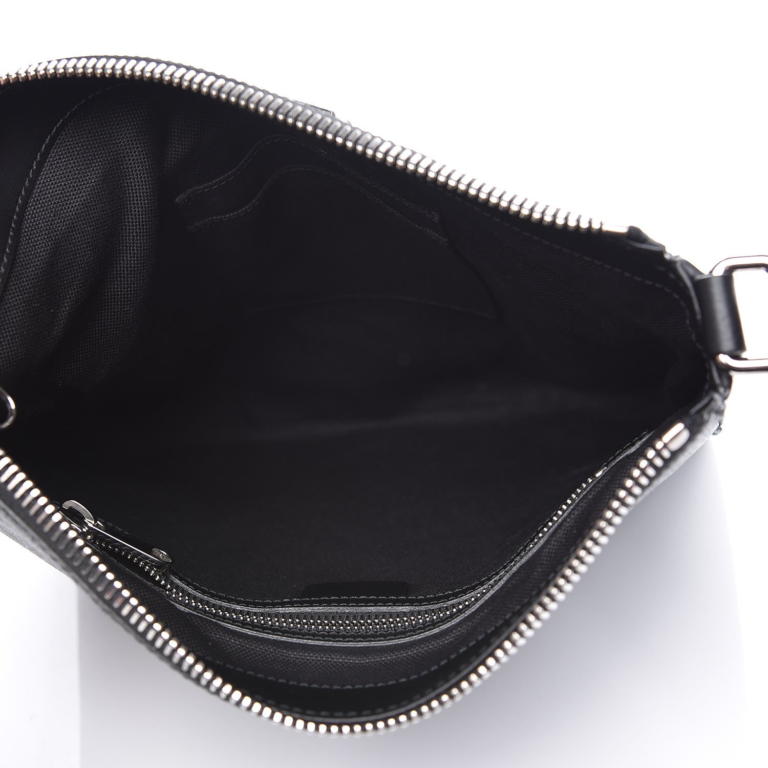 Gucci GG Supreme Monogram Appia Calfskin Web Flat Messenger Bag Black Grey 7 of 9