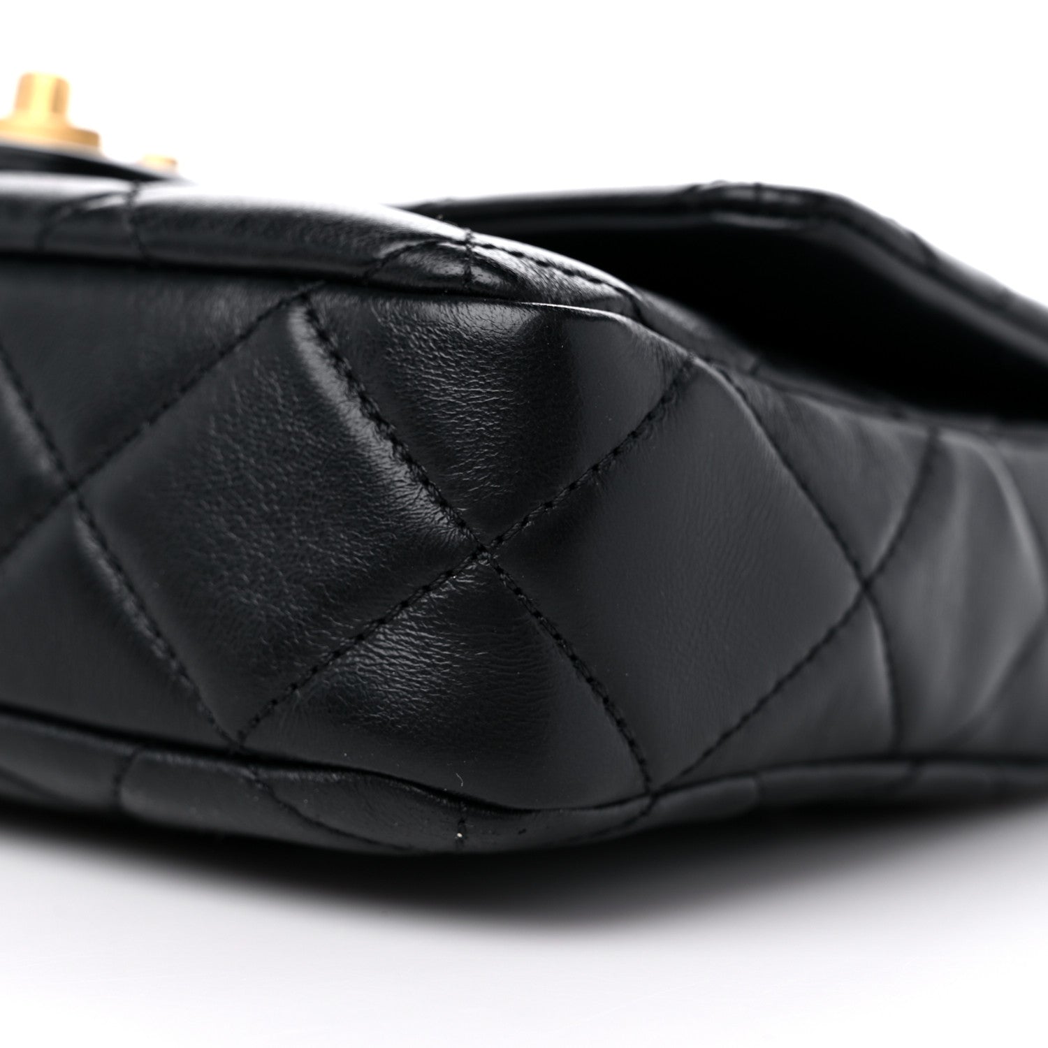 Chanel Lambskin Enamel Quilted Pending CC Square Flap Black 9 of 11