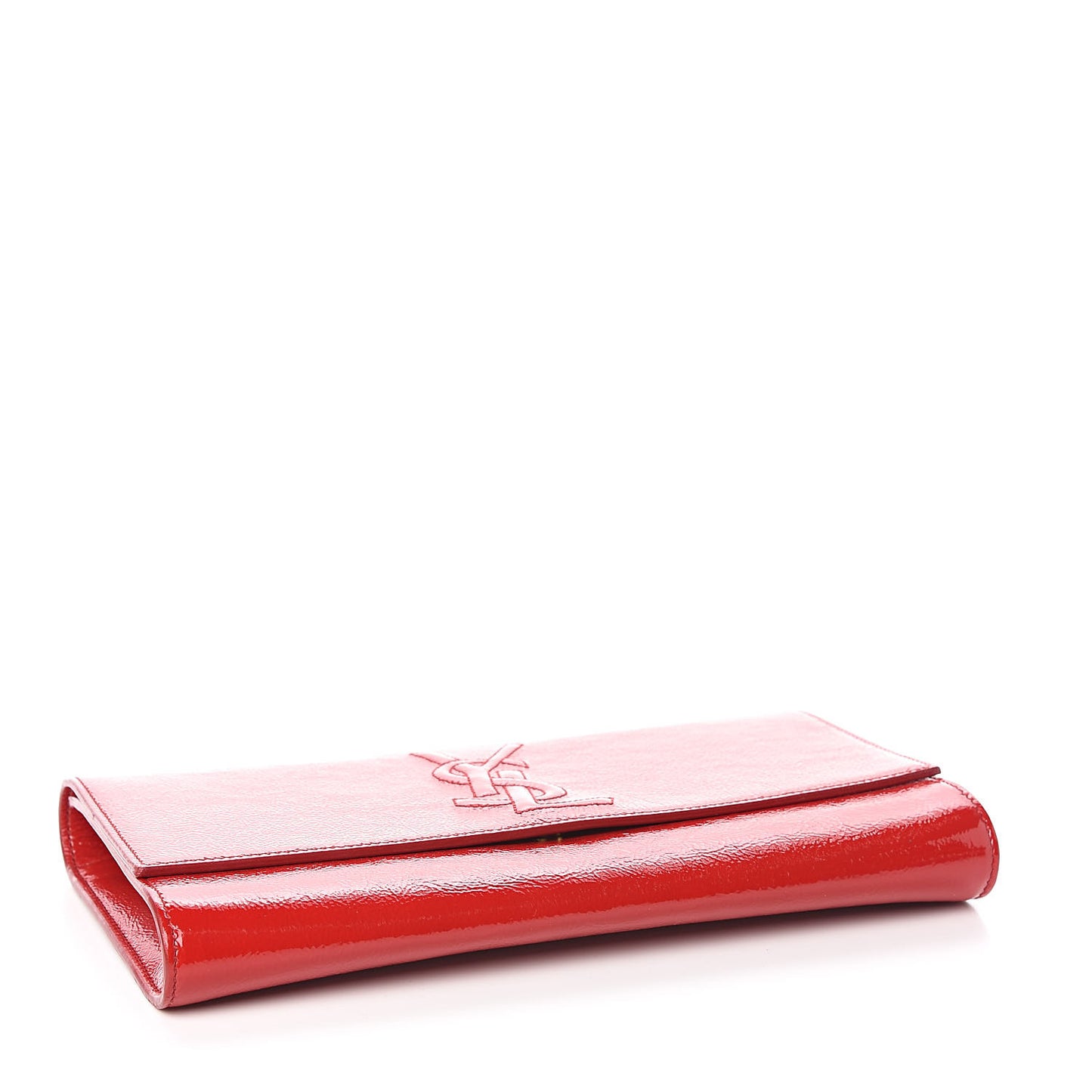 Textured Patent Monogram Large Belle De Jour Clutch Red
