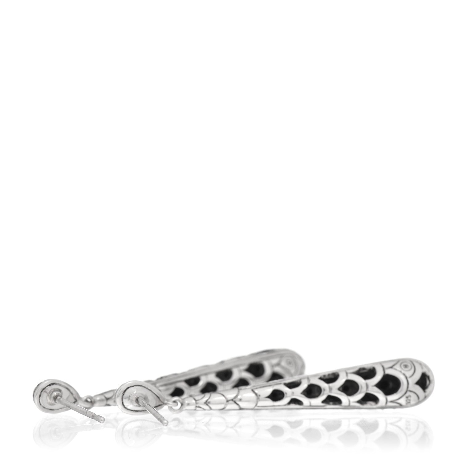 John Hardy Sterling Silver Black Sapphire Naga Lava Drop Earrings 3 of 4