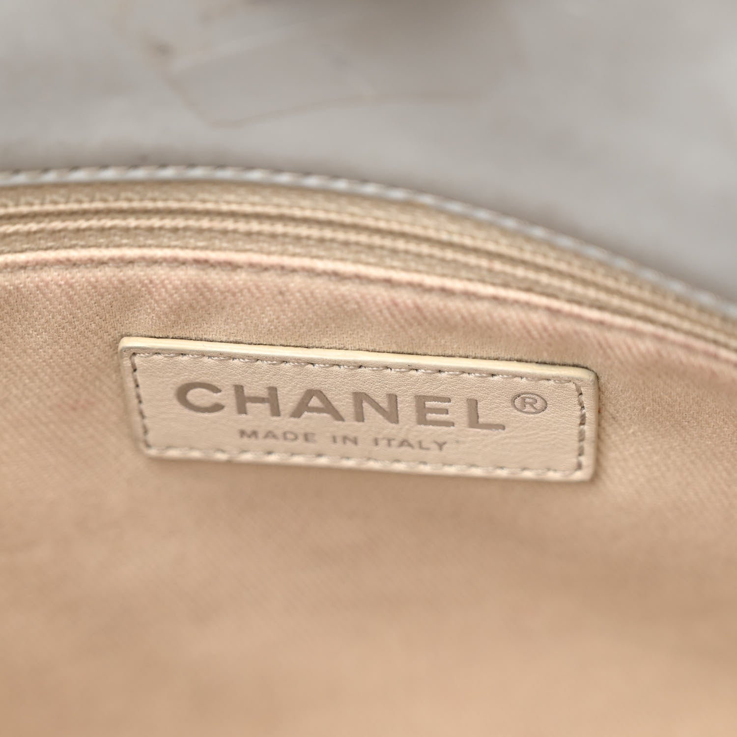 Chanel Vinyl Quilted In The Business North South Tote Light Grey 6 of 13