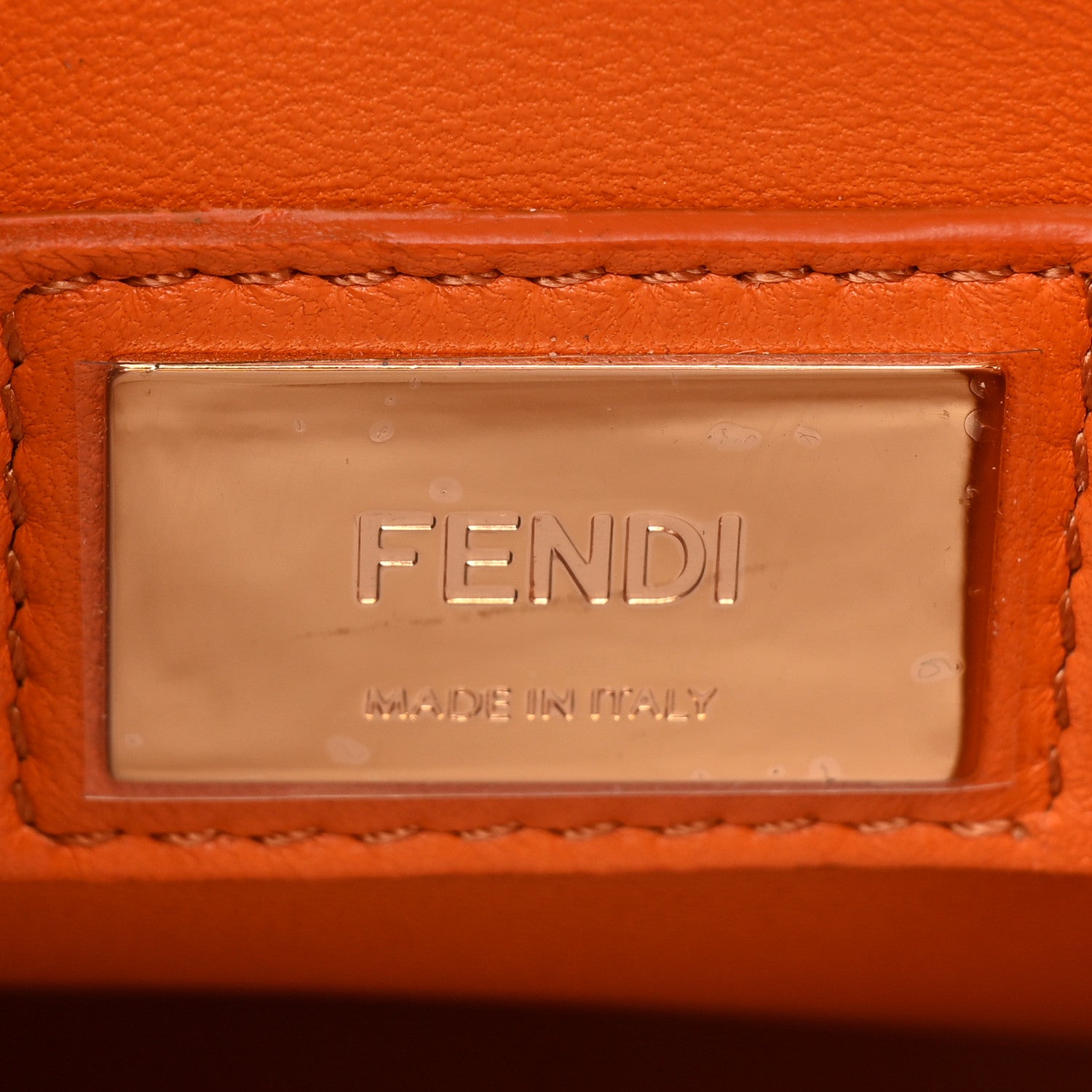 Fendi Vitello Seta Shiny Nappa Medium 3 Pocket Peekaboo Iconic Satchel Aranciata 8 of 15