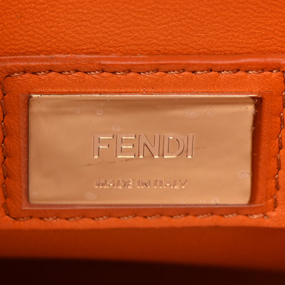Fendi Vitello Seta Shiny Nappa Medium 3 Pocket Peekaboo Iconic Satchel Aranciata 8 of 15