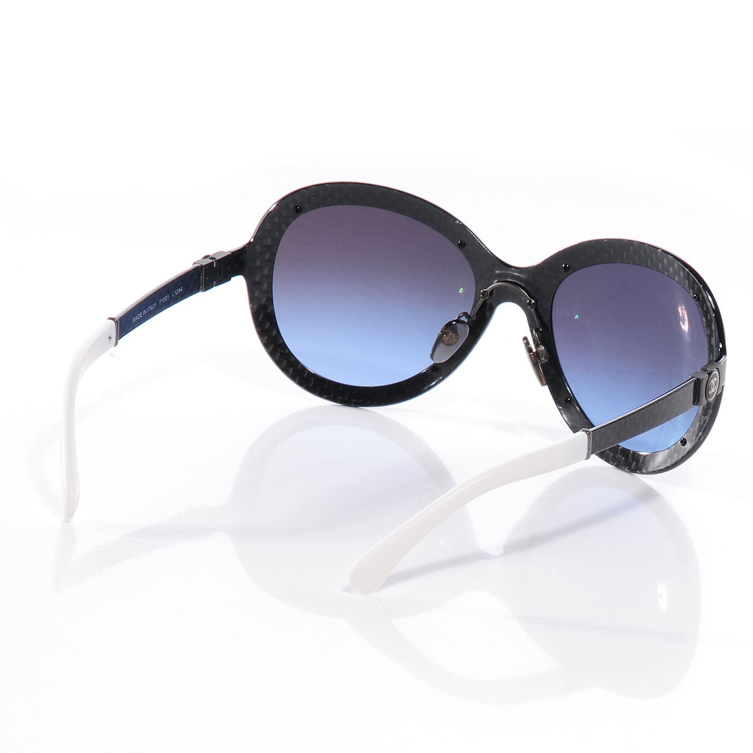 Chanel Carbon Fiber Aviator Sunglasses Dark Gray 2 of 5