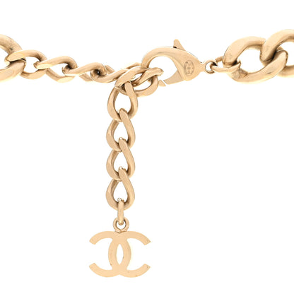 Chanel Crystal CC Chain Link Choker Necklace Gold 5 of 6