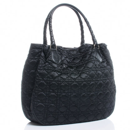 Christian Dior Nylon Cannage Shopper Tote Black 3 of 7