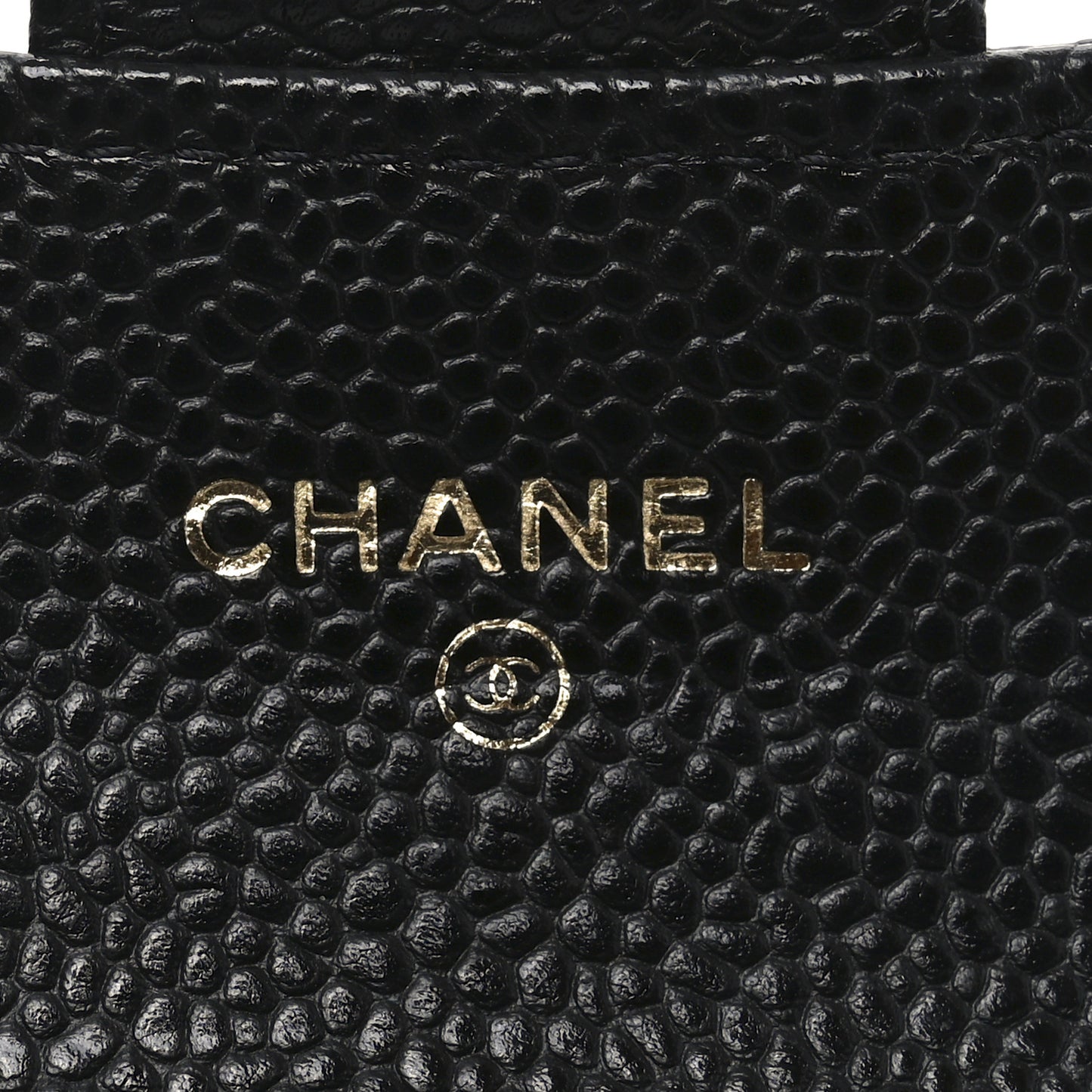 Caviar Quilted Flap Card Holder Black