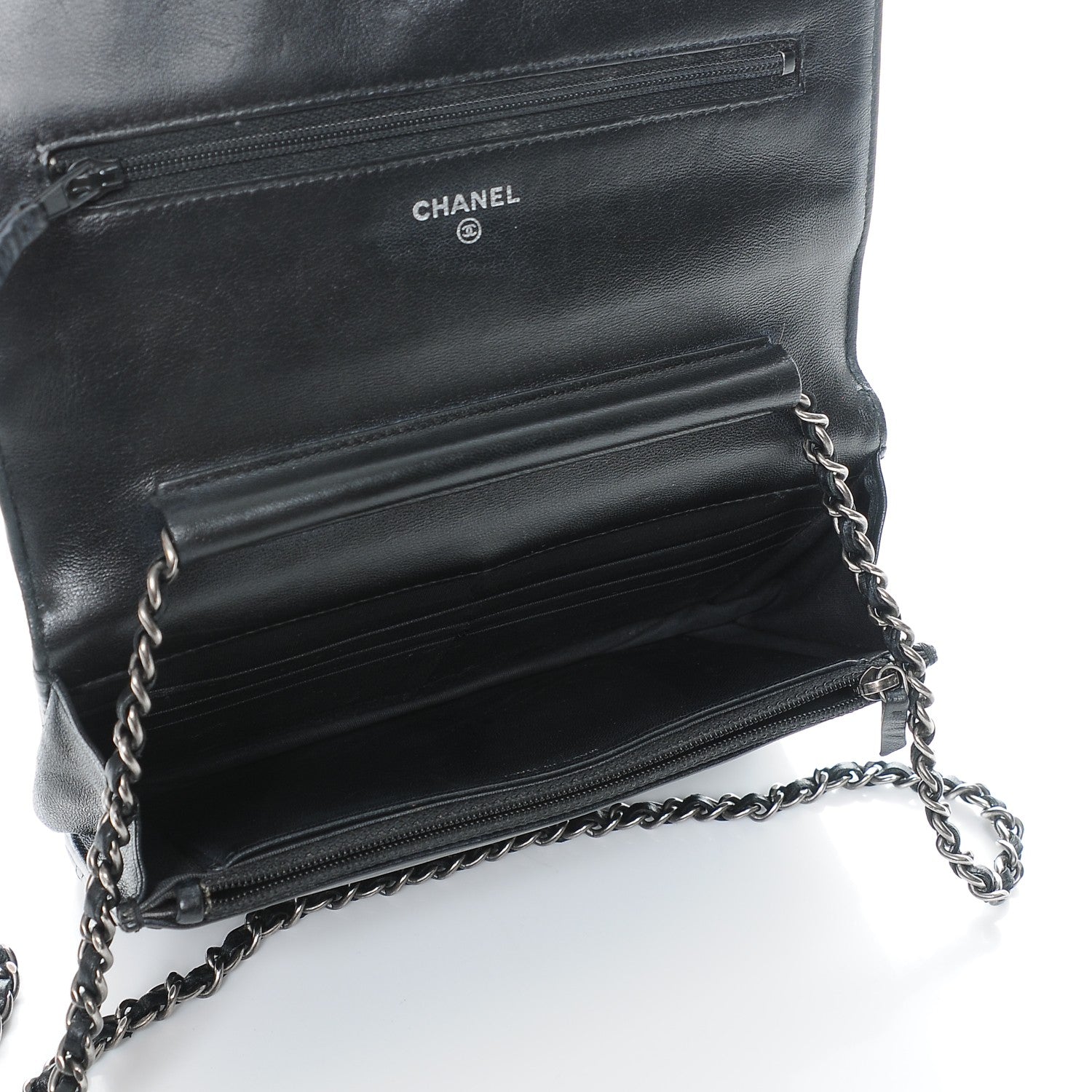 Chanel Lambskin Quilted Boy Wallet On Chain WOC Black 5 of 9