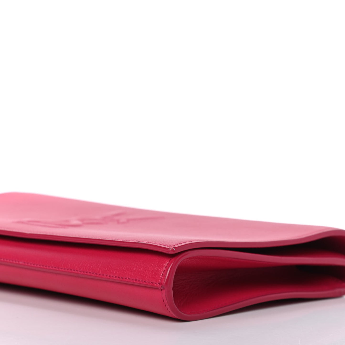 Calfskin Monogram Large Belle De Jour Clutch Lipstick Fuchsia