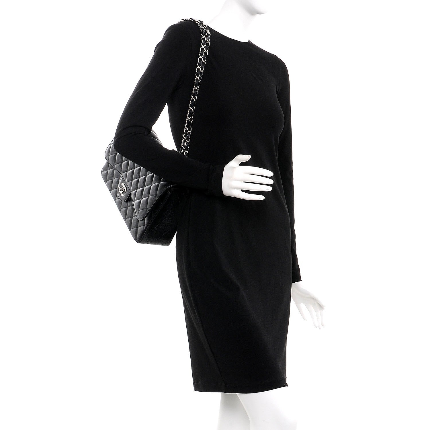 Chanel Caviar Quilted Jumbo Double Flap Black 3 of 8