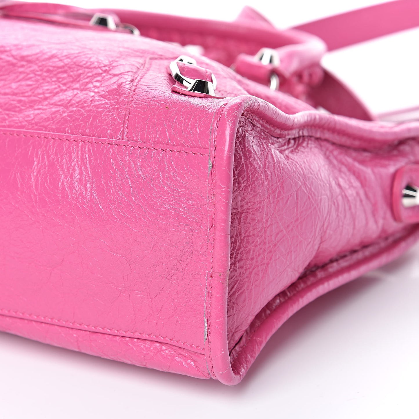 Agneau Classic Silver Hardware S City Rose Flamingo