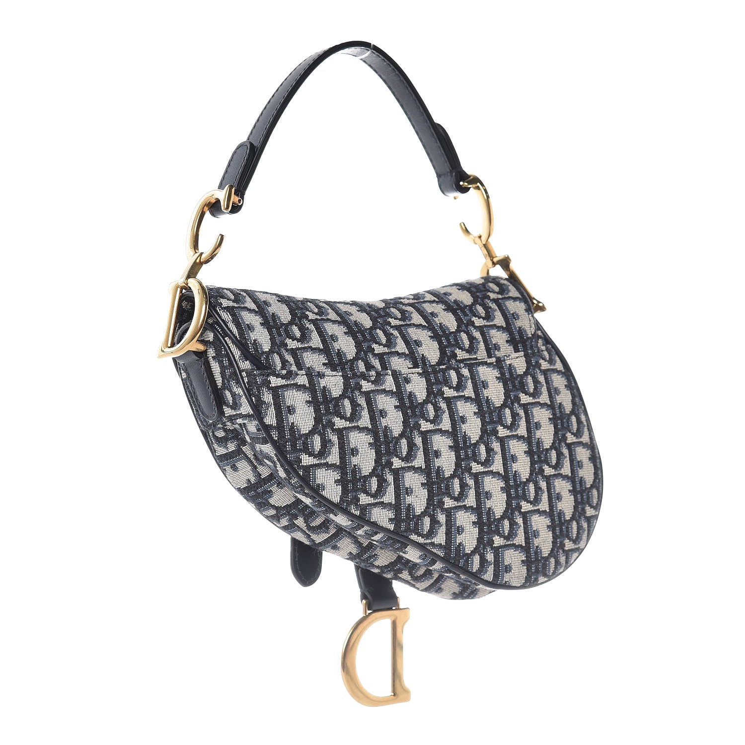Christian Dior Oblique Mini Saddle Bag Blue 3 of 7