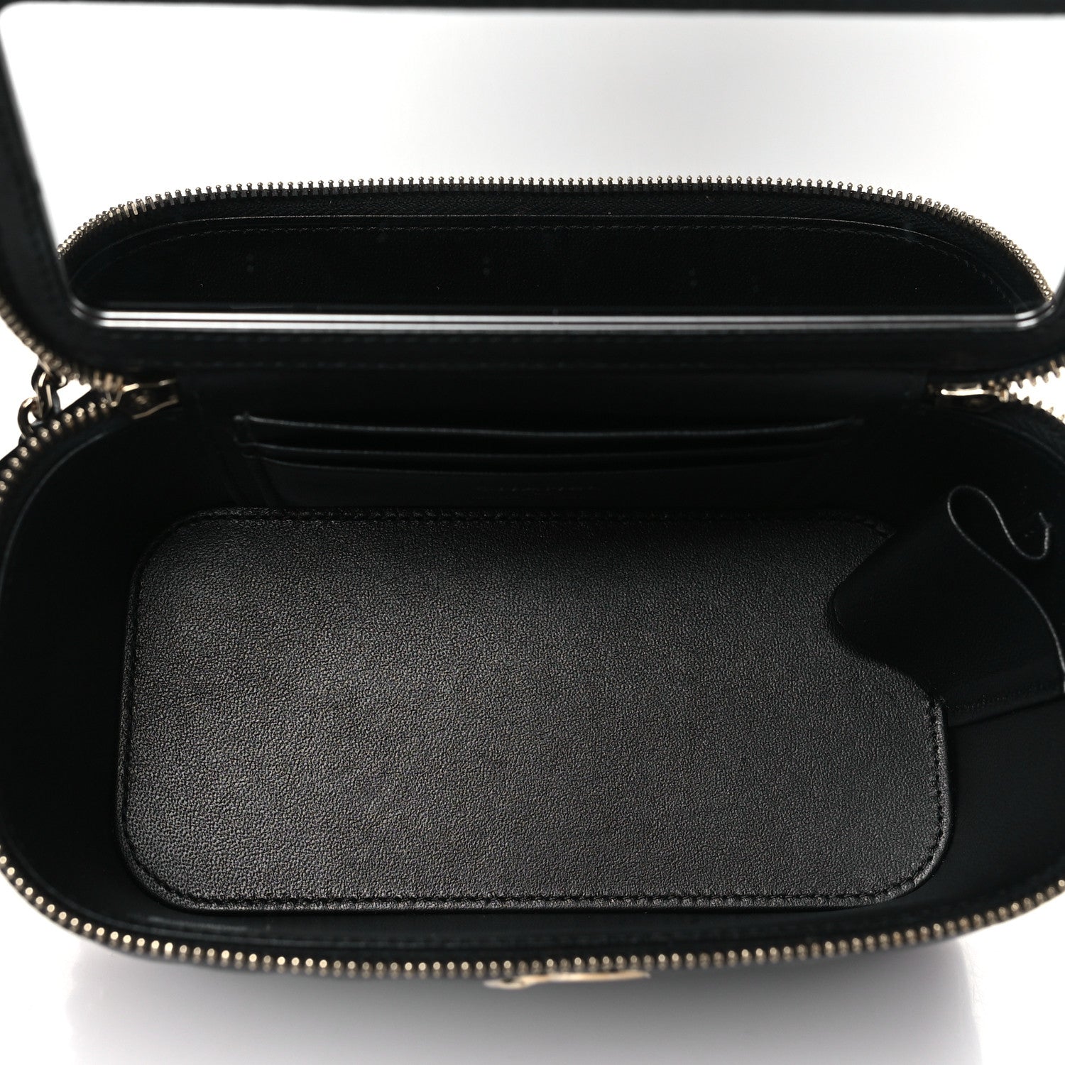 Chanel Lambskin Quilted Small Charming Top Handle Vanity Case With Chain Black 5 of 10