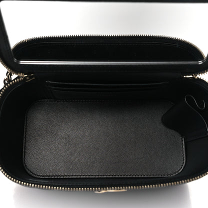Chanel Lambskin Quilted Small Charming Top Handle Vanity Case With Chain Black 5 of 10