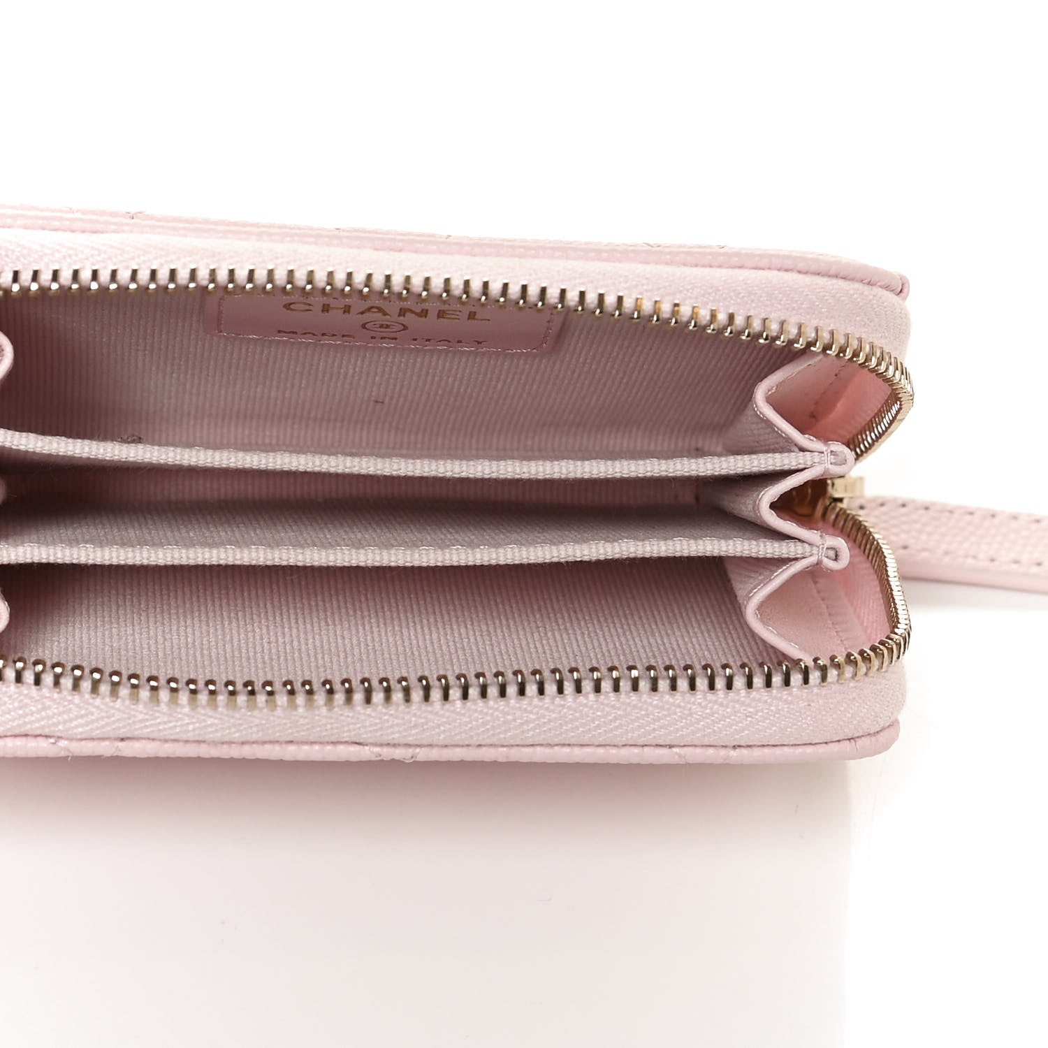 Chanel Caviar Quilted Zip Coin Purse Wallet Pink 4 of 9