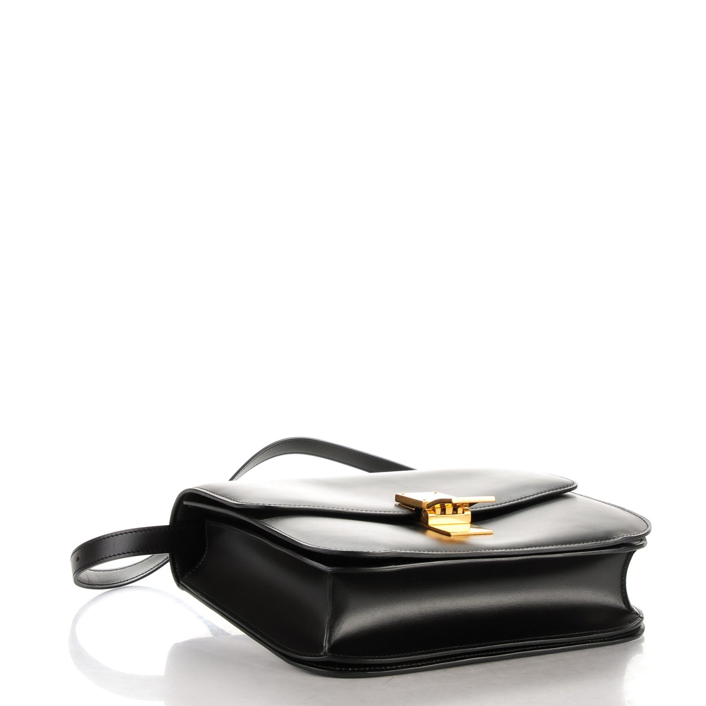 Box Calfskin Medium Classic Box Flap Bag Black