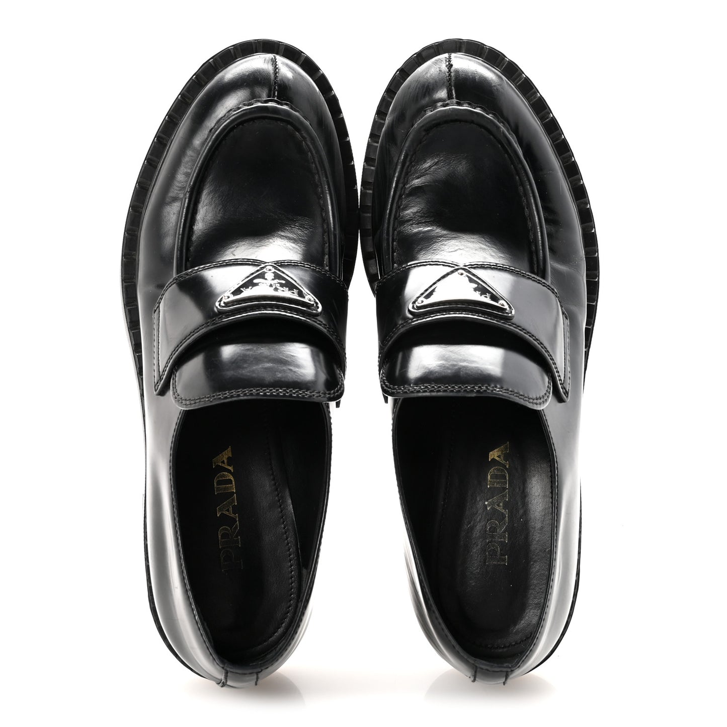 Spazzolato Metal Triangle Logo 50mm Loafers 40 Black