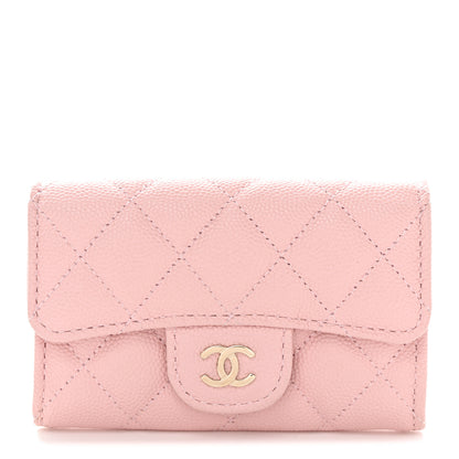 Chanel Caviar Quilted Flap Card Holder Wallet Light Pink 1 of 9