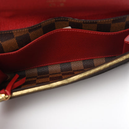 Louis Vuitton Damier Ebene Emilie Wallet Red 4 of 6