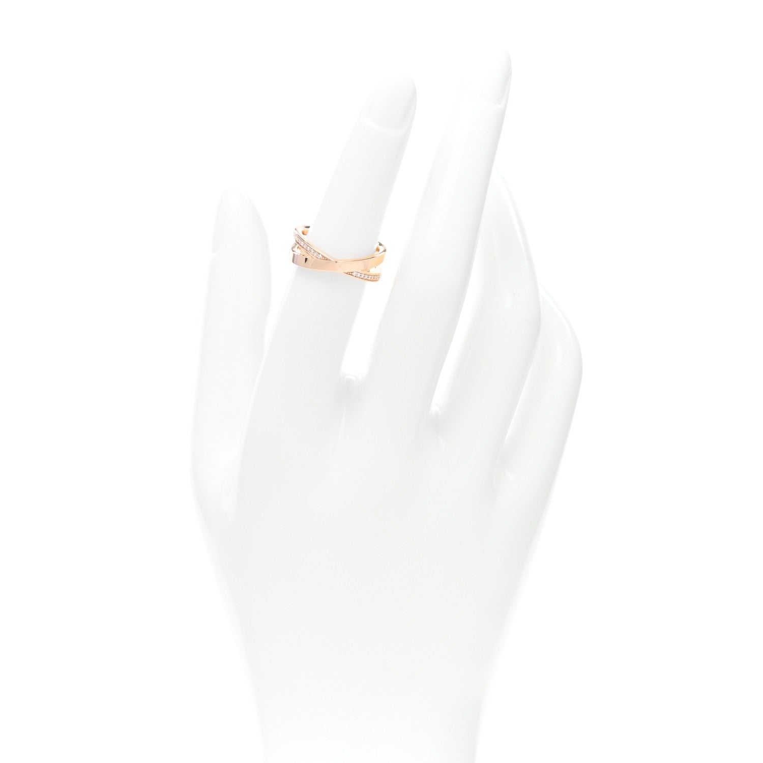Tiffany 18K Rose Gold Diamond Atlas X Narrow Ring 50 5.5 2 of 5