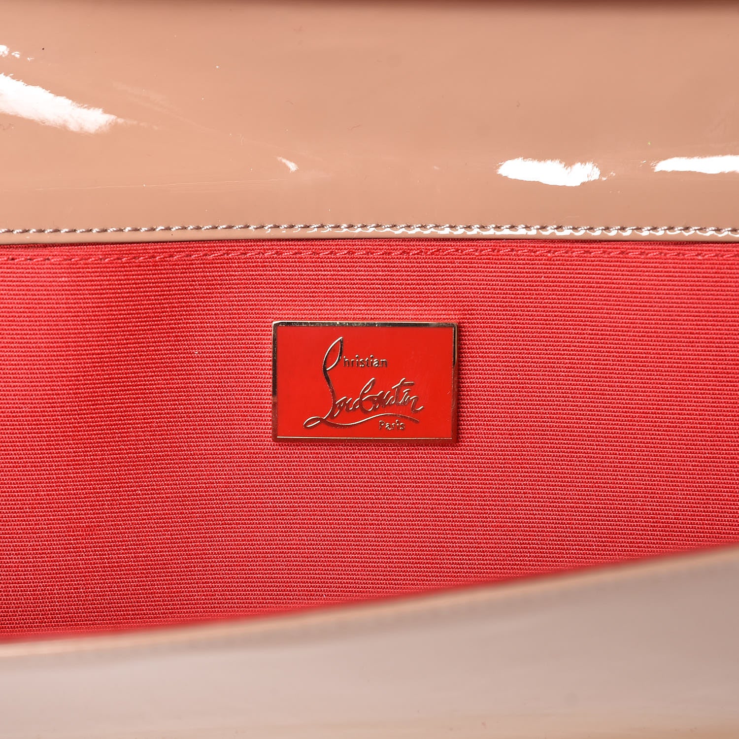 Christian Louboutin Patent Pigalle Clutch Nude 6 of 7