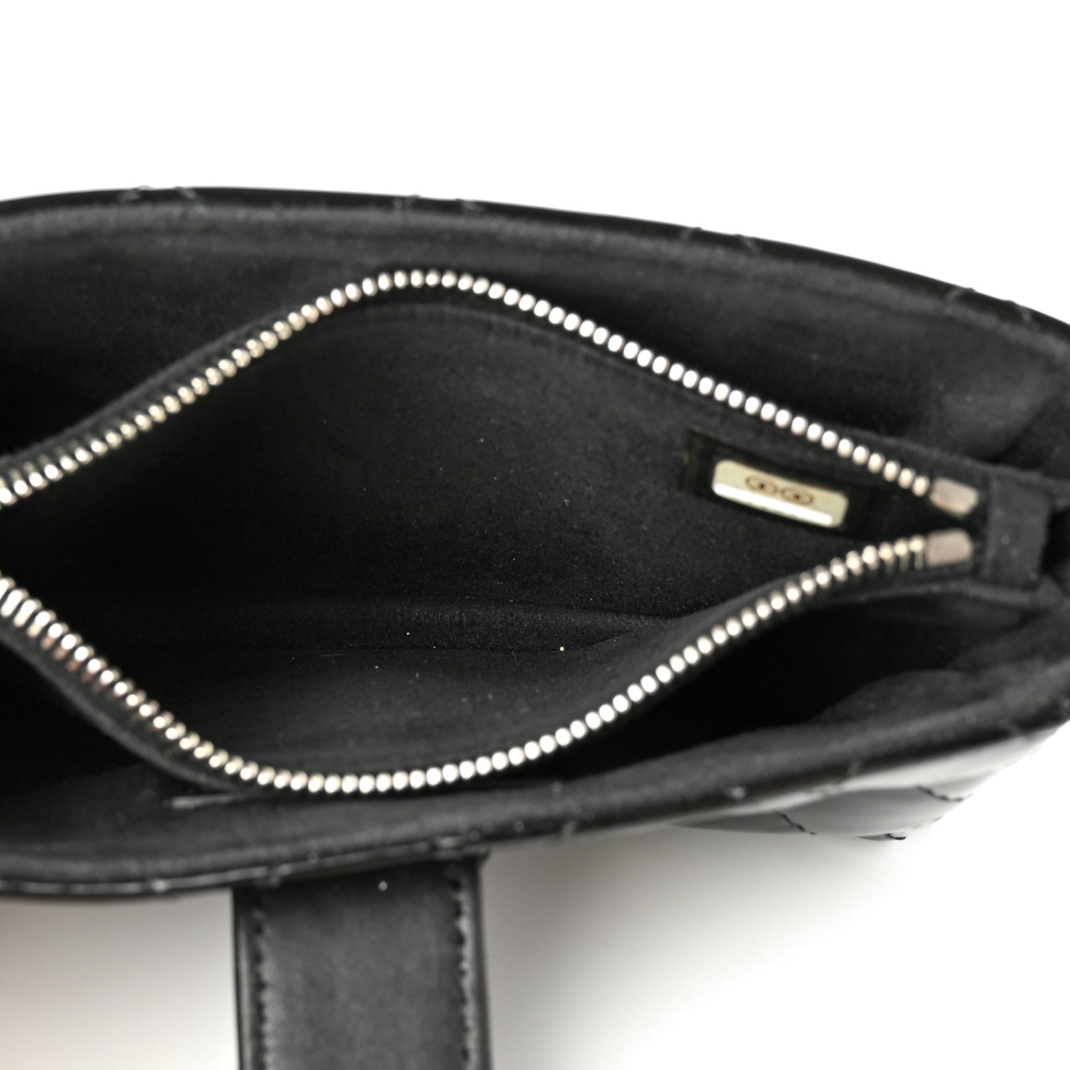 Chanel Patent Quilted Mini Phone Holder Clutch Black 5 of 7
