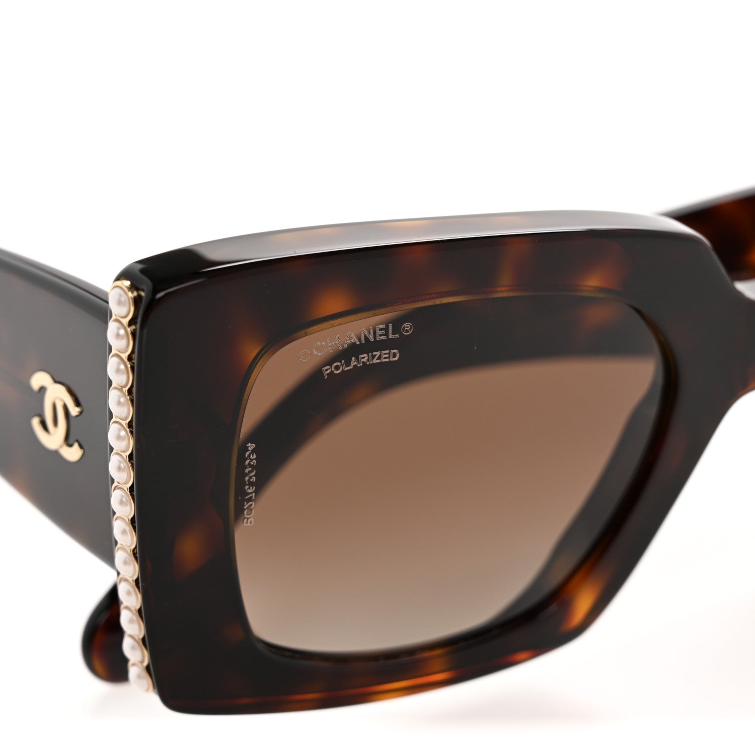 Chanel Acetate Polarized Pearl Rectangle Sunglasses 5480-H-A