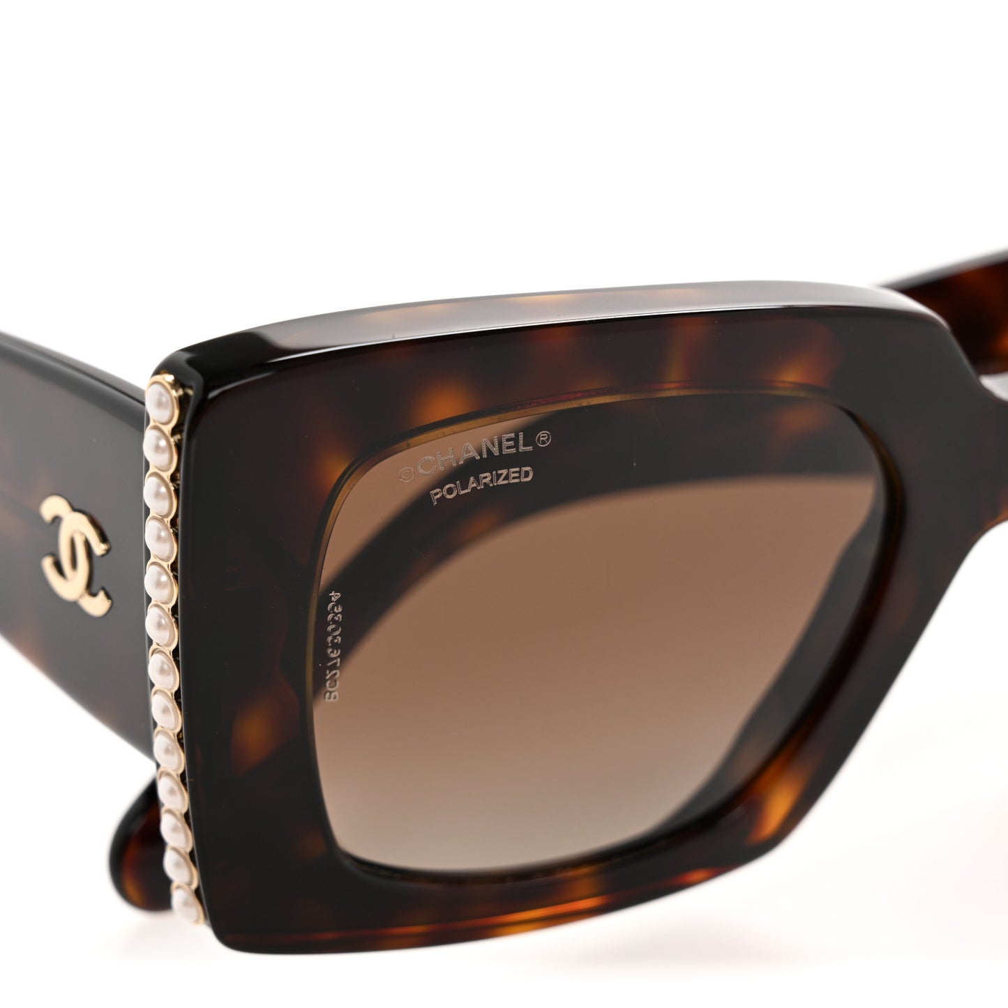 Acetate Polarized Pearl Rectangle Sunglasses 5480-H-A Tortoise