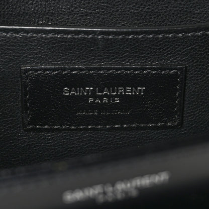 Saint Laurent Box Calfskin Monogram Medium Solferino Satchel Black 6 of 10