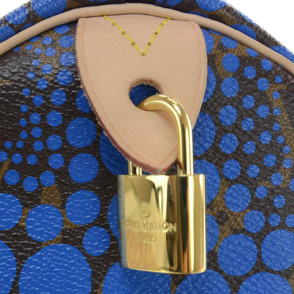 Louis Vuitton Monogram Kusama Town Speedy 30 Blue 5 of 9