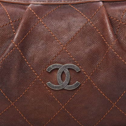 Chanel Caviar Stitched Outdoor Ligne Hobo Brown 10 of 10