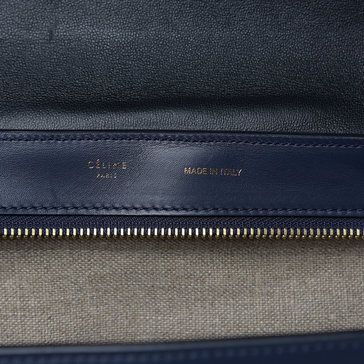 Smooth Calfskin Canvas Medium Trapeze Navy Blue