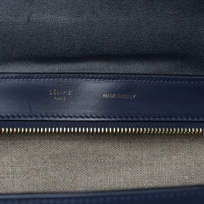 Celine Smooth Calfskin Canvas Medium Trapeze Navy Blue 6 of 14