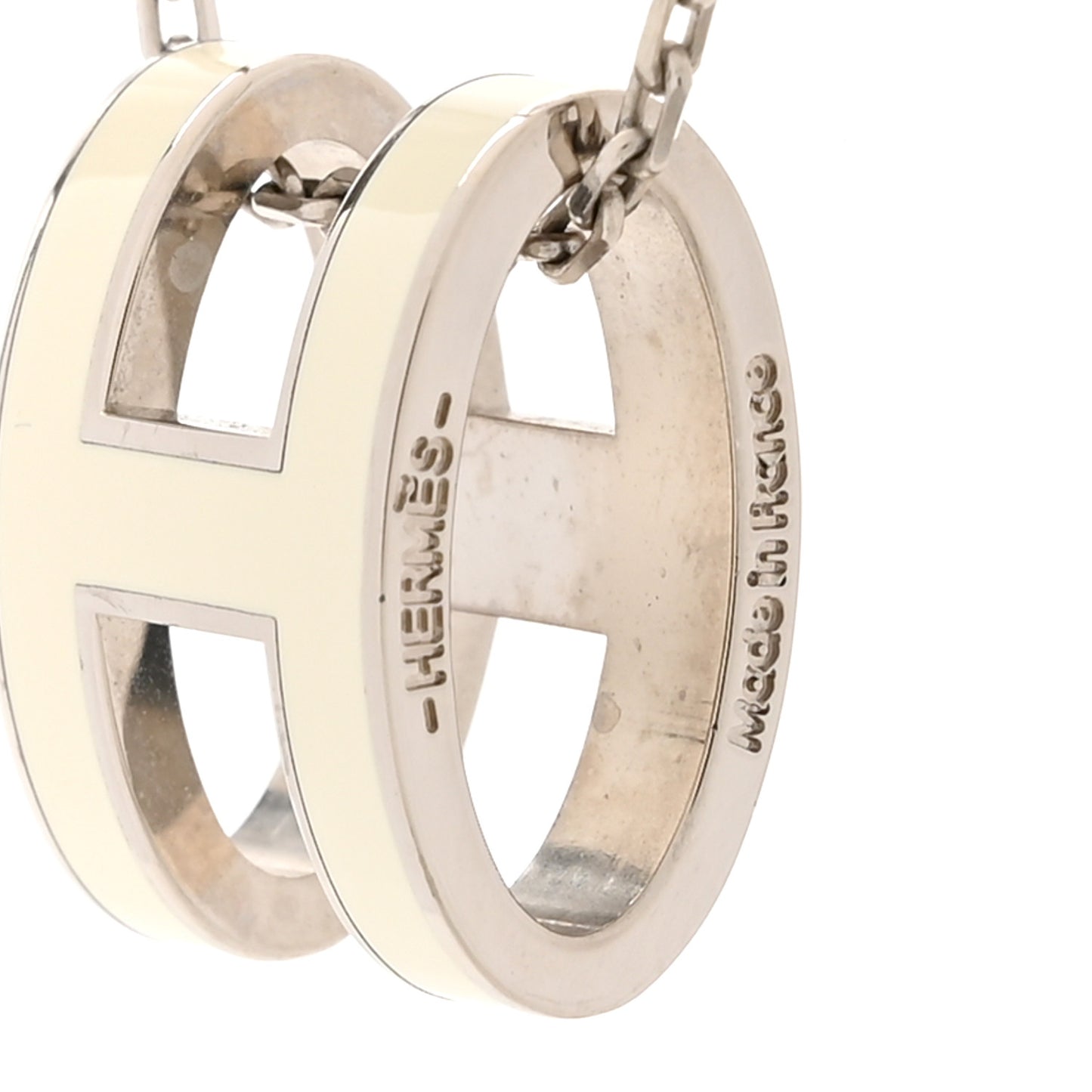 Palladium Pop H Pendant Necklace White