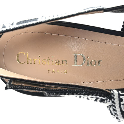 Christian Dior Ribbon Petites Fleurs Embroidered J'Adior Slingback 100mm Pumps 39 Black 8 of 8