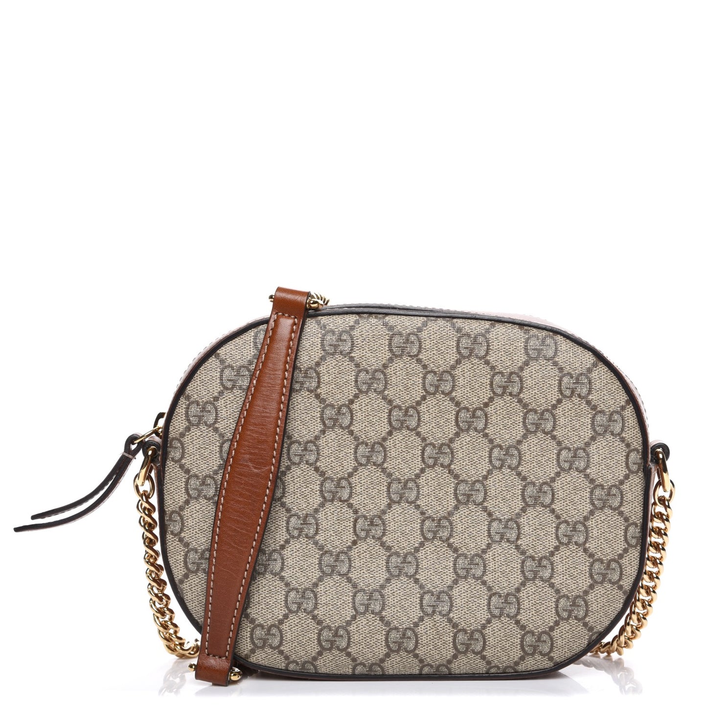 GG Supreme Monogram Cuoio Toscano Mini Chain Shoulder Bag Beige Ebony Cuir