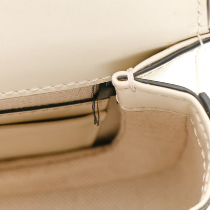 Gucci Boarded Dyana Lux Calfskin Web Mini Bamboo 1947 Top Handle Bag  Mystic White 12 of 13