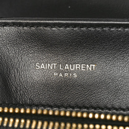 Saint Laurent SAINT LAURENT Calfskin Y Quilted Monogram Small Loulou Chain Satchel Black 6 of 8