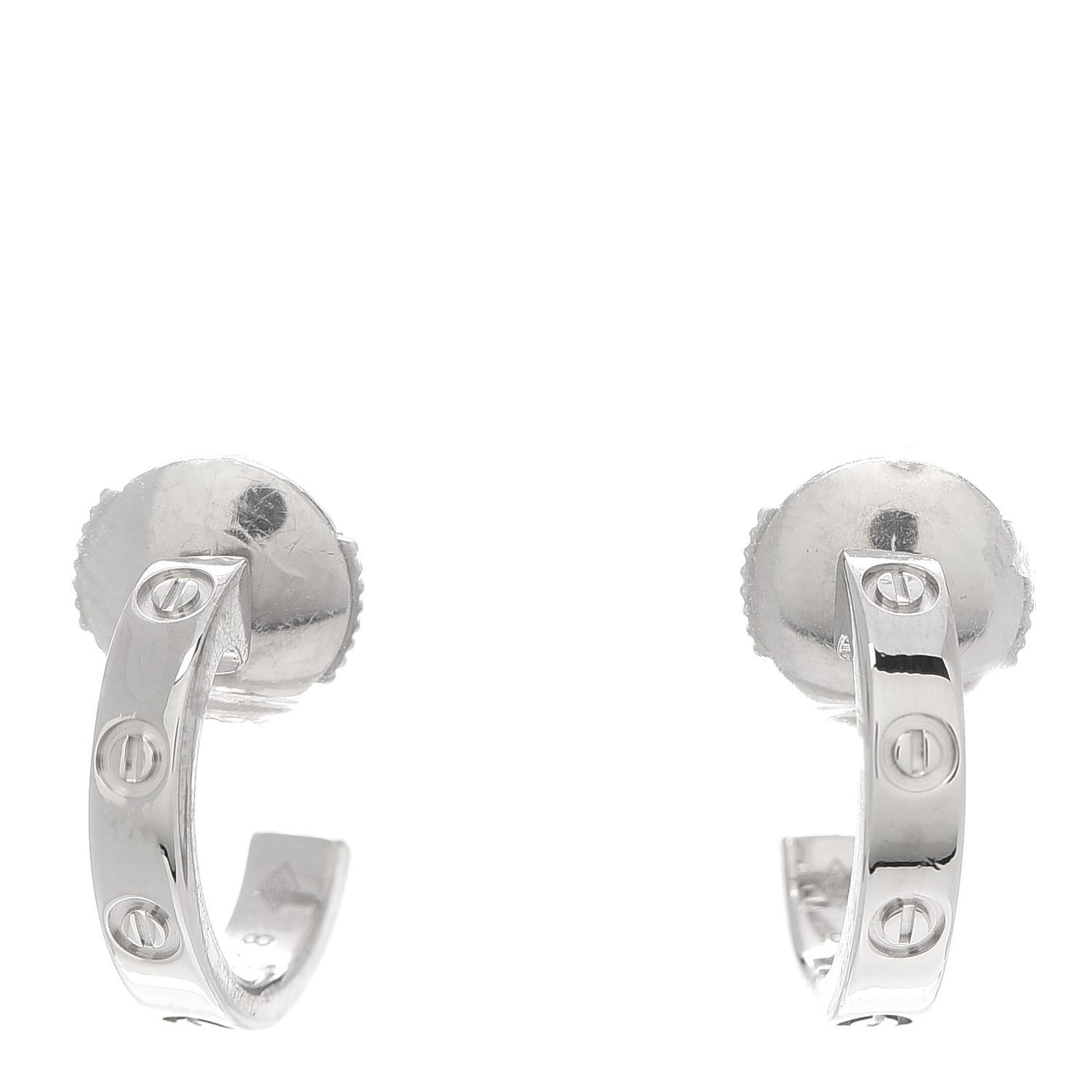 18K White Gold Small LOVE Hoop Earrings
