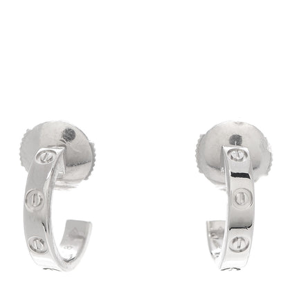 Cartier 18K White Gold Small LOVE Hoop Earrings 1 of 5