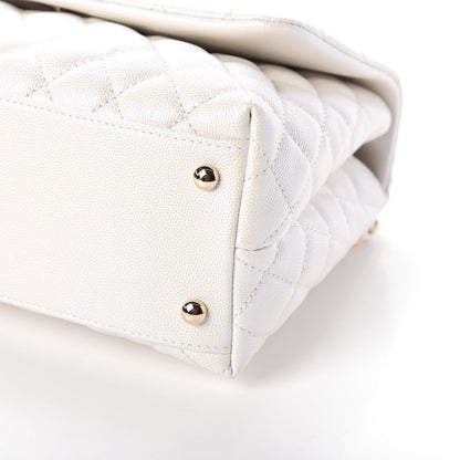 Chanel Iridescent Caviar Quilted Small Coco Handle Flap White 10 of 10