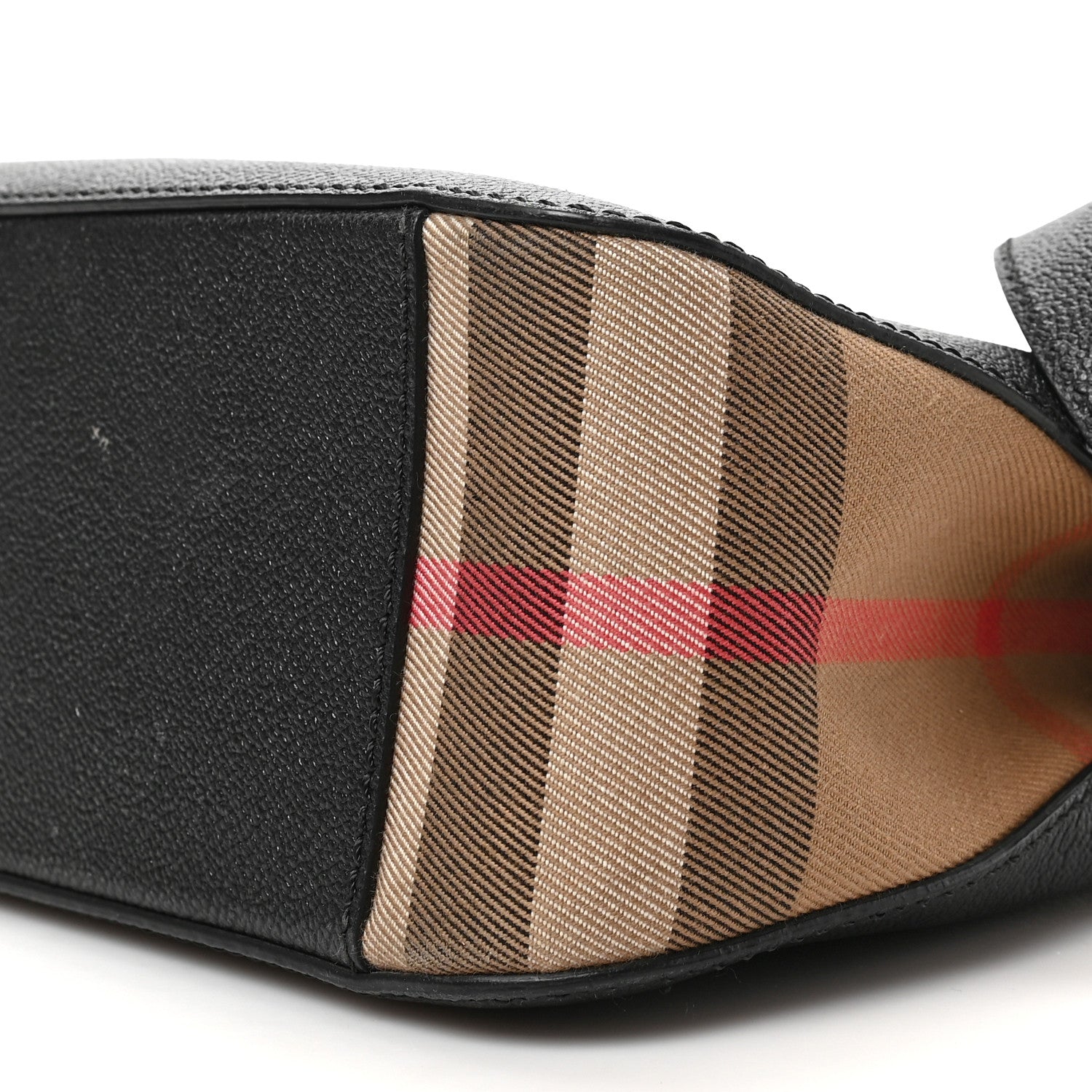 Burberry Soft Grain Calfskin House Check Small Helmsley Crossbody Black 9 of 9