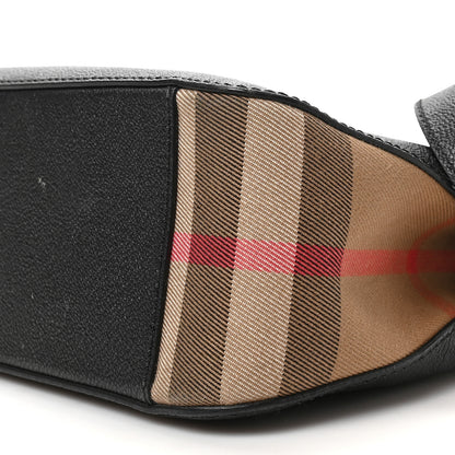 Burberry Soft Grain Calfskin House Check Small Helmsley Crossbody Black 9 of 9