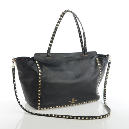 Valentino Garavani Vitello Medium Rockstud Tote Black 4 of 7